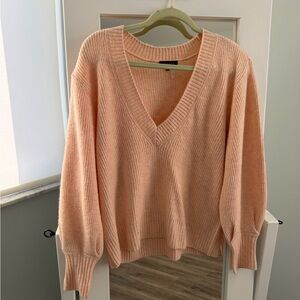 1. State Soft Peach V-Neck Sweater